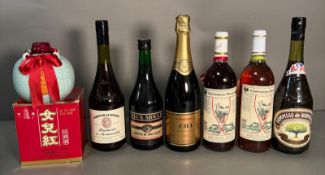 A selection of liqueurs and wines to include: French Brandy, Cava, Two bottles of Christmas Mead,