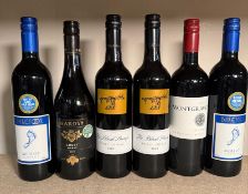 Six bottles of red wine to include a Montgravet 2014 and two black Stump Shiraz