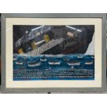 Titanic, Oil Signed and dated 2012. Insribed verso. Sarah Hammond (b.?) British. Her commissions