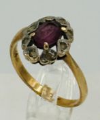 A 9ct gold amethyst style ring approximate weight 2.1g and size N