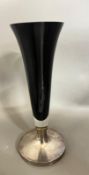 Encased glass bud vase on silver hallmarked base H24cm