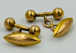 A pair of 18ct gold cufflinks, approximate weight 10.3g