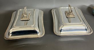 Two silverplate entree serving dishes