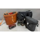 A selection of binoculars and opera glasses, various makers to include Swift and Ultraview