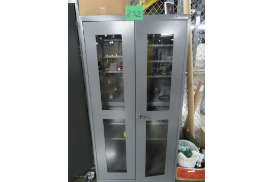 2-Door Steel Cabinet with Clear Panel Doors; 3 ft. wide x 6 ft. high x 18 in. x 24 in. Deep, with