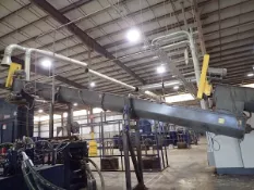 Promeco 24 ft. x 22 in. Dia. (approx.) Inclined Auger Screw Conveyor, Model & S/N: N/A; with 230/460