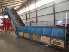 54 in. x 60 ft. long (approx.) Industrial Waste Inclined Motorized Cleated Rubber Belt Conveyor (