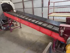26 ft. x 38 in. (approx.) Motorized Inclined Feed Speed Belt Conveyor; with Crown Titor 7.5 HP Motor