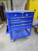 US General 30 in. 5-Drawer Model 64031 Portable Mechanic's Cart (Blue) (Location: Savannah, GA)