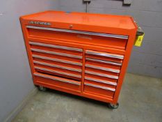 US General 44 in. x 22 in. Double Bank 13-Drawer Portable Toolbox (Orange) (Location: Savannah, GA)
