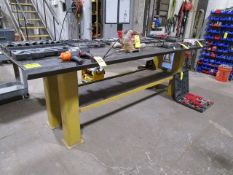 Heavy Duty Steel Welding Table; 40 in. x 10 ft. x 1/2 in. thick (approx.) (No Contents) (Location: