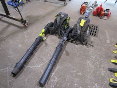 Lot - (2) Ryobi Back Pack Blowers, (1) 40-V & (1) Gas Powered (Location: Savannah, GA)