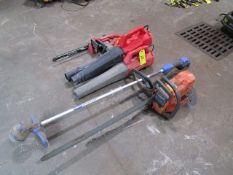 Lot - (1) Husqvarna Chain Saw, (1) Kobalt Weed Eater 24-V, (1) Craftsman Chain Saw & (2) Craftsman