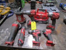 Lot - Assorted 18V Milwaukee Tools, (1) 1/2 in. Hammer Drill Model 2904-20, (1) 1/2 in. Impact Drill