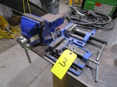 Lot - (1) Central Forge 5 in. Swivel Vise with Anvil Model 63775, (1) Central Forge 4 in. Machine