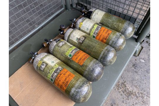 5 x Drager 300 Bar Air Cylinders, Direct from U.K. Fire & rescue Service - Image 2 of 6