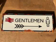 British Rail Enamel Gentlemen Toilet Sign