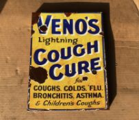 Veno's Lighting Couch Cure Enamel Sign