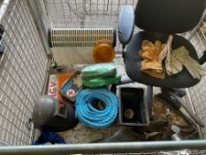 1x Stillage of Heater, Chair, Welding Mask, Rope etc.