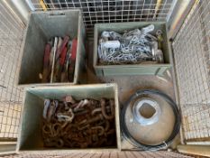 1x Stillage of Cargo Securing Chains, D Shackles, Torque Spanners Etc