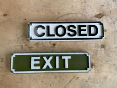 2x Signs, Exit and Closed