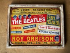Enamel Odeon Manchester Beatles Sign in Wooden Frame