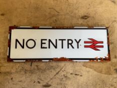 Enamel British Rail No Entry Sign