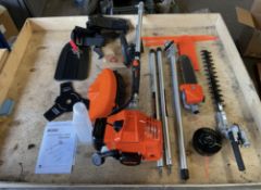 New Unissued Boss DGJ430H Multifunctional Extending Trimmer, inc Chainsaw, Hedge Cutter, Strimmer