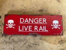 Enamel Danger Live Rail Sign