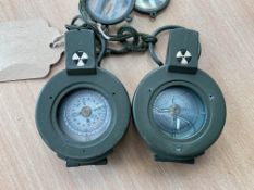 2x Francis Barker M88 British Army Prismatic Compass - Loose top covers