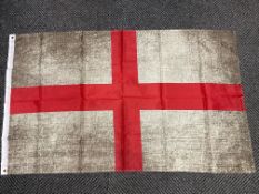 St George Grunge Flag - 5ft X 3ft - With Brass Eyelets