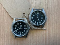 2x Pulsar British Army Service Watches, Date 2002/1999 (Glass Missing)