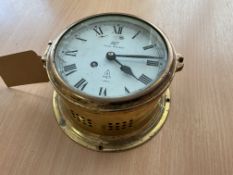 V.Rare Schatz 1881 Royal Mariner 11 Jewel Brass Ships Clock 8 BELLS