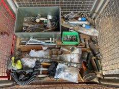 1x Stillage of Tools, Spanners, Recovery Vehicle Pins, D Shackles etc