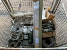 1x Stillage of Unissued Fighting Vehicle Spares, inc Road Wheels, Periscope, Pedal Assemblies etc