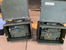 2x Clansman Land Rover FFR Wing Boxes c/w Antenna Base, Tuning Unit and Mounting Bolts