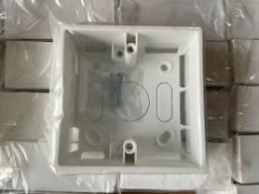 1x Crate of New Unissued Electrical Boxes (100+) and Cable Clips (2,000)