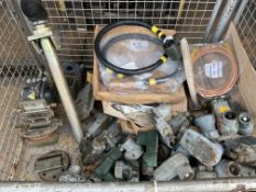 1x Stillage of Cables, Nato Jump Lead Sockets, Periscopes, Hydraulic Jack Etc from MOD