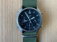 Seiko Gen 1 Pilots Chrono RAF Harrier Force Issue , Sn° 4495, Date 1987, from MOD (Crack in Glass)