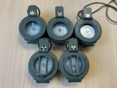 5x British Army Francis Barker M88 Prismatic Compass, from MOD