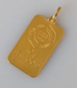  A Comptoir Lyon Alemand Louyot 10g fine gold 999.9 ingot pendant