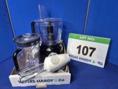 A Kitchen Lot comprising A RUSSELL HOBBS Food Processor and associated Attachments and A KENWOOD
