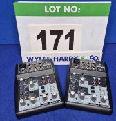 Two BERINGER XENYX 502 Mini Pre-Amp Mixers