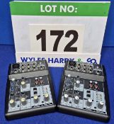 Two BERINGER XENYX 502 Mini Pre-Amp Mixers