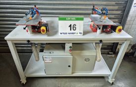 A FREX 1500mm Twin Fret Saw Bench with Two HEGNER Multi-Cut-1 Fret Saws and Bespoke Dust