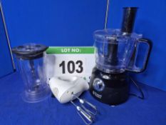 A Kitchen Lot comprising A RUSSELL HOBBS Food Processor and associated Attachments and A KENWOOD