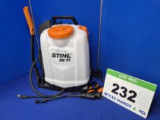 A STIHL SG71 Back Pack Sprayer and Associated Attachments (As Photographed)