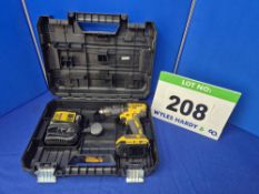 A DEWALT DCD778 Type 2, 18V, Drill Driver with 2.0Ah Battery and Mains Charger in Bespoke Case