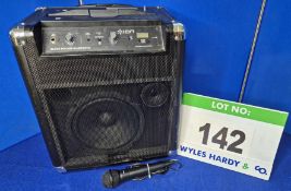 An ION Block Rocker Bluetooth Portable Sound System with Hand Held Microphone