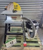 An AXMINSTER DL12 inch Frame mounted Disc Sander with A NUMATIC Dust Extraction System
